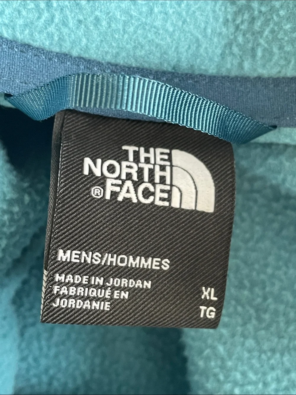 The North Face Men’s Teal Half-Zip Fleece Pullover with Dark Teal Accents